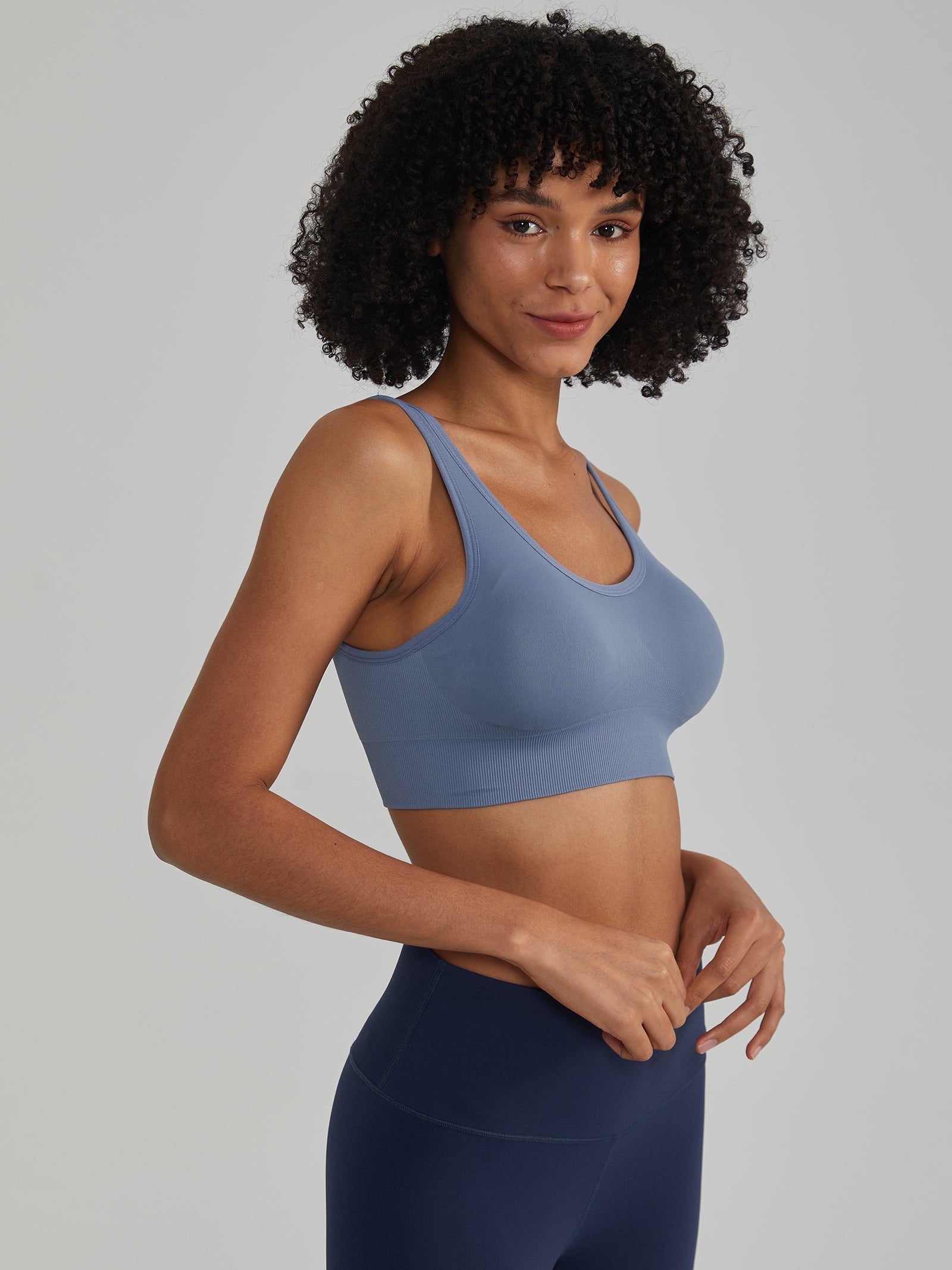 Classic Adjustable Sports Bra with Four-Row Hook Closure