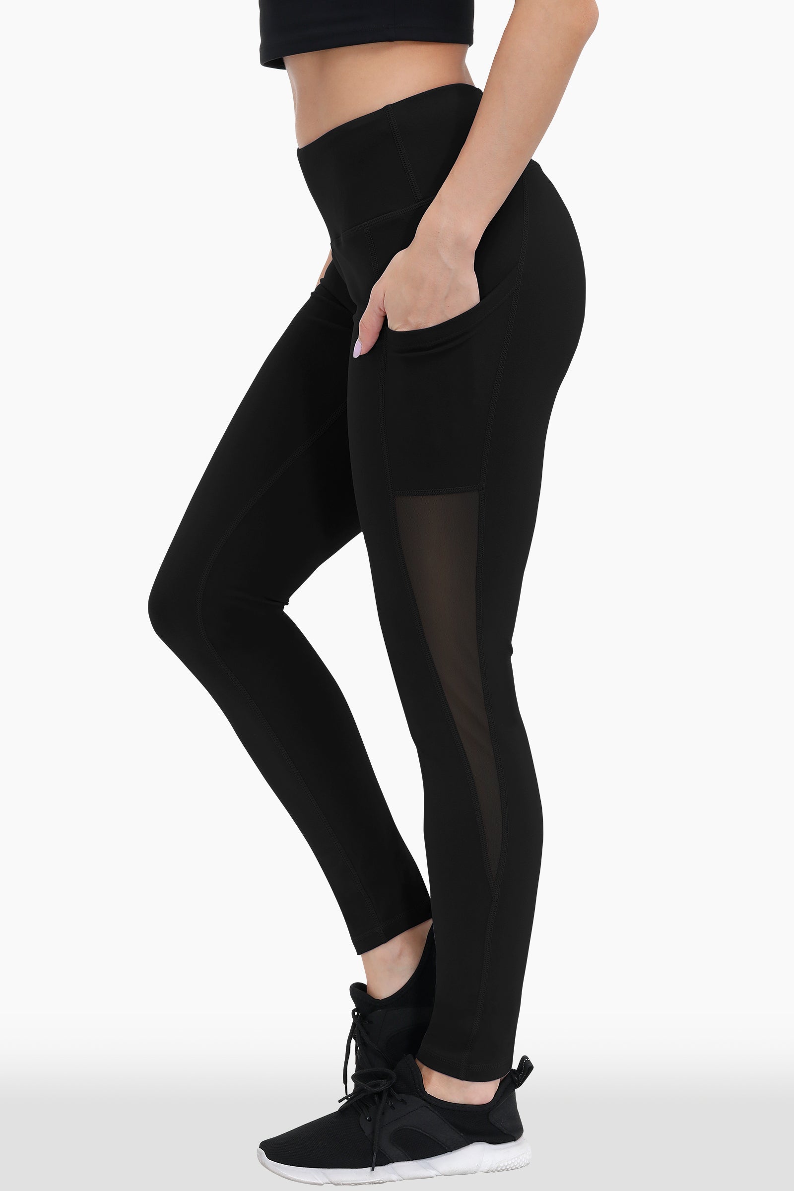 Buttery Soft Mesh Yoga Pants with Pockets Gym Workout Running