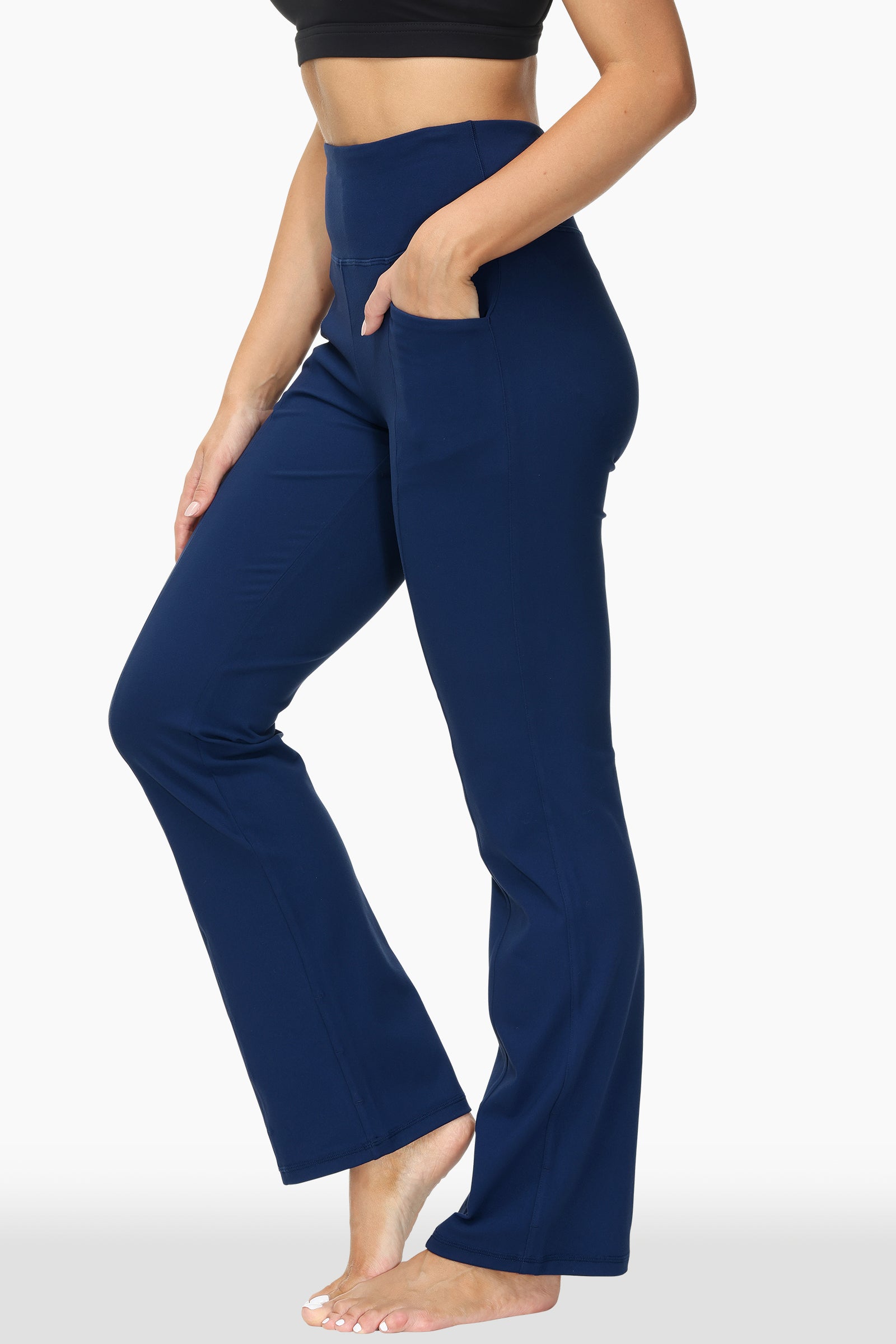 Flared Pants with Pockets Bootcut High Waisted Multi Occasions