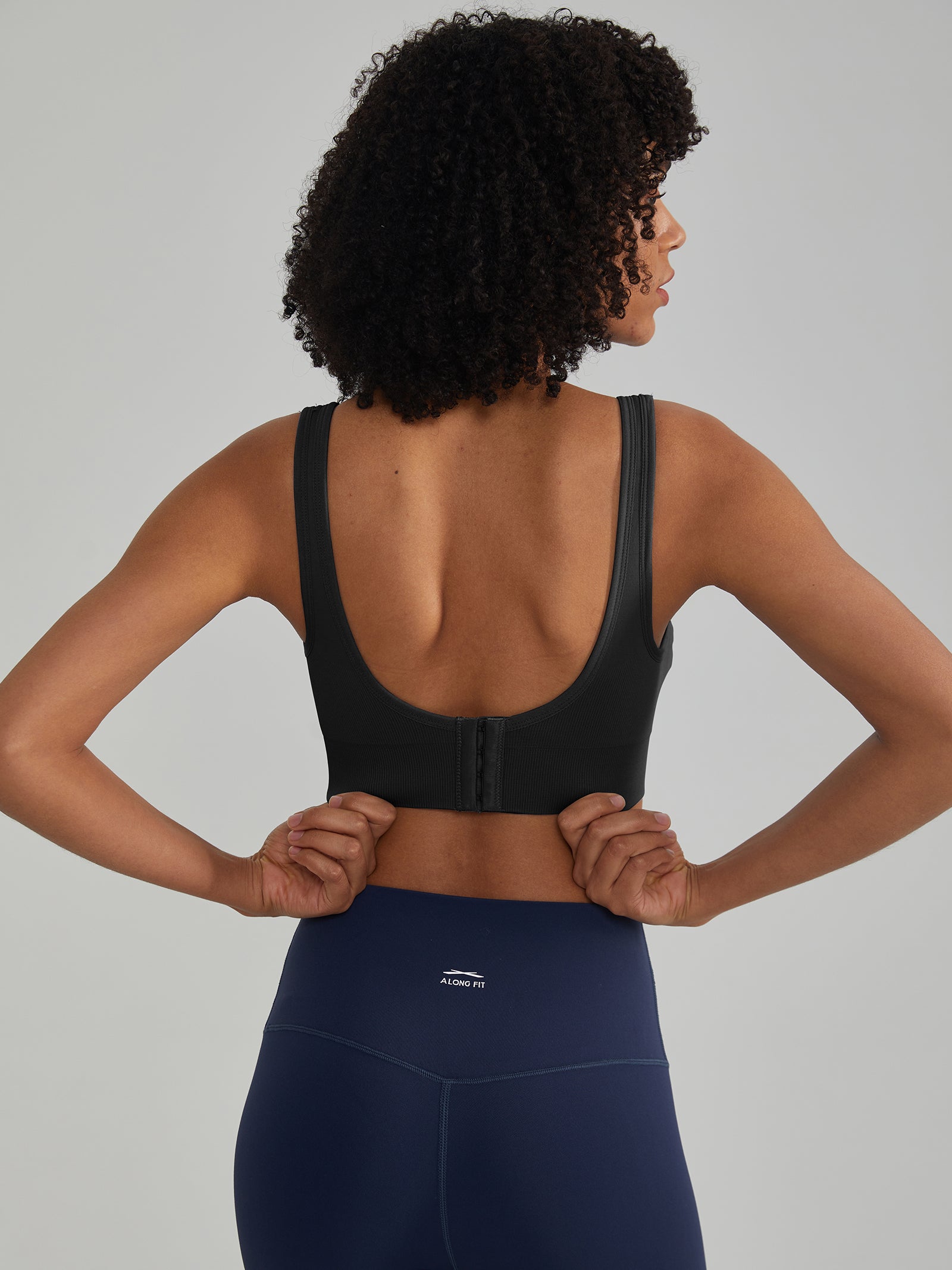 Classic Adjustable Sports Bra with Four-Row Hook Closure