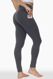 V-Cut Buttery Soft Crossover High Waisted Pants Non-See-Through Full-Length Tights