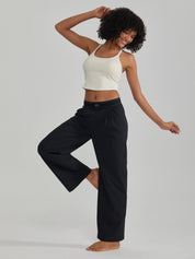 Yoga Wide-Leg Pants Mid-Rise With Front Slant Pockets