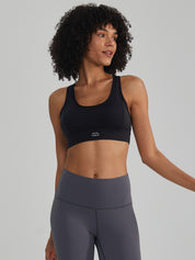 U-Neck Mesh Panel High-Impact Sports Bra