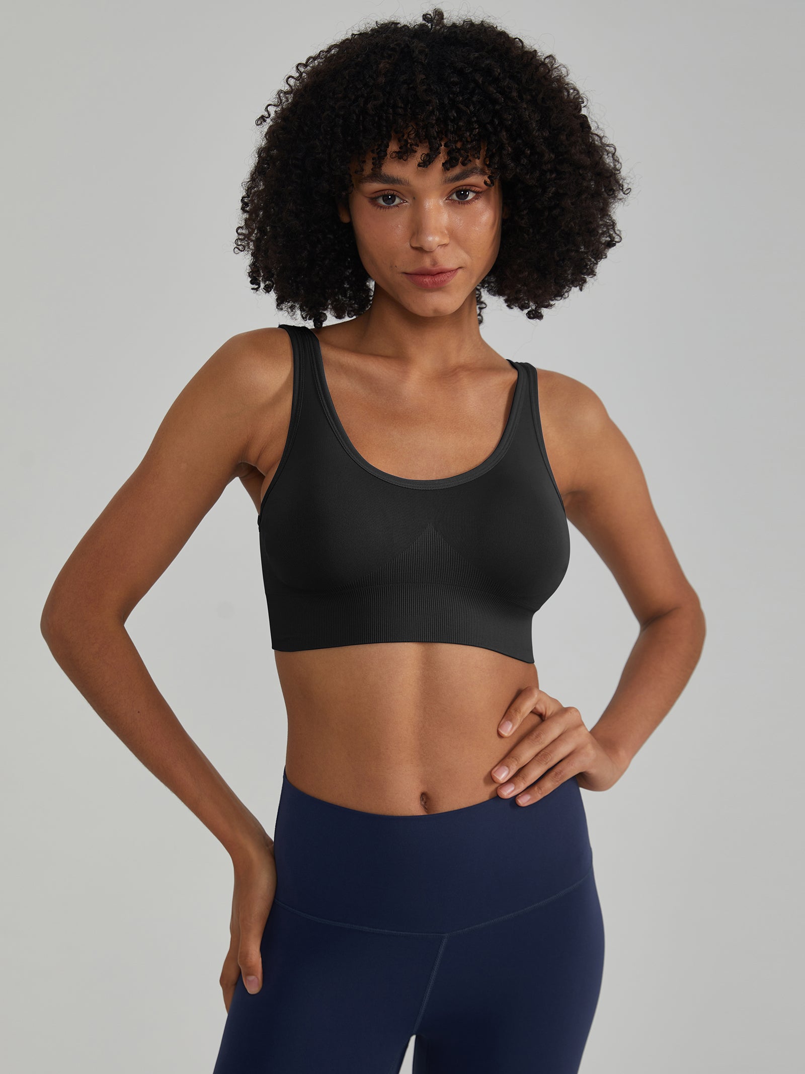 Classic Adjustable Sports Bra with Four-Row Hook Closure