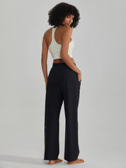 Yoga Wide-Leg Pants Mid-Rise With Front Slant Pockets