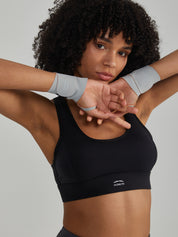 U-Neck Mesh Panel High-Impact Sports Bra