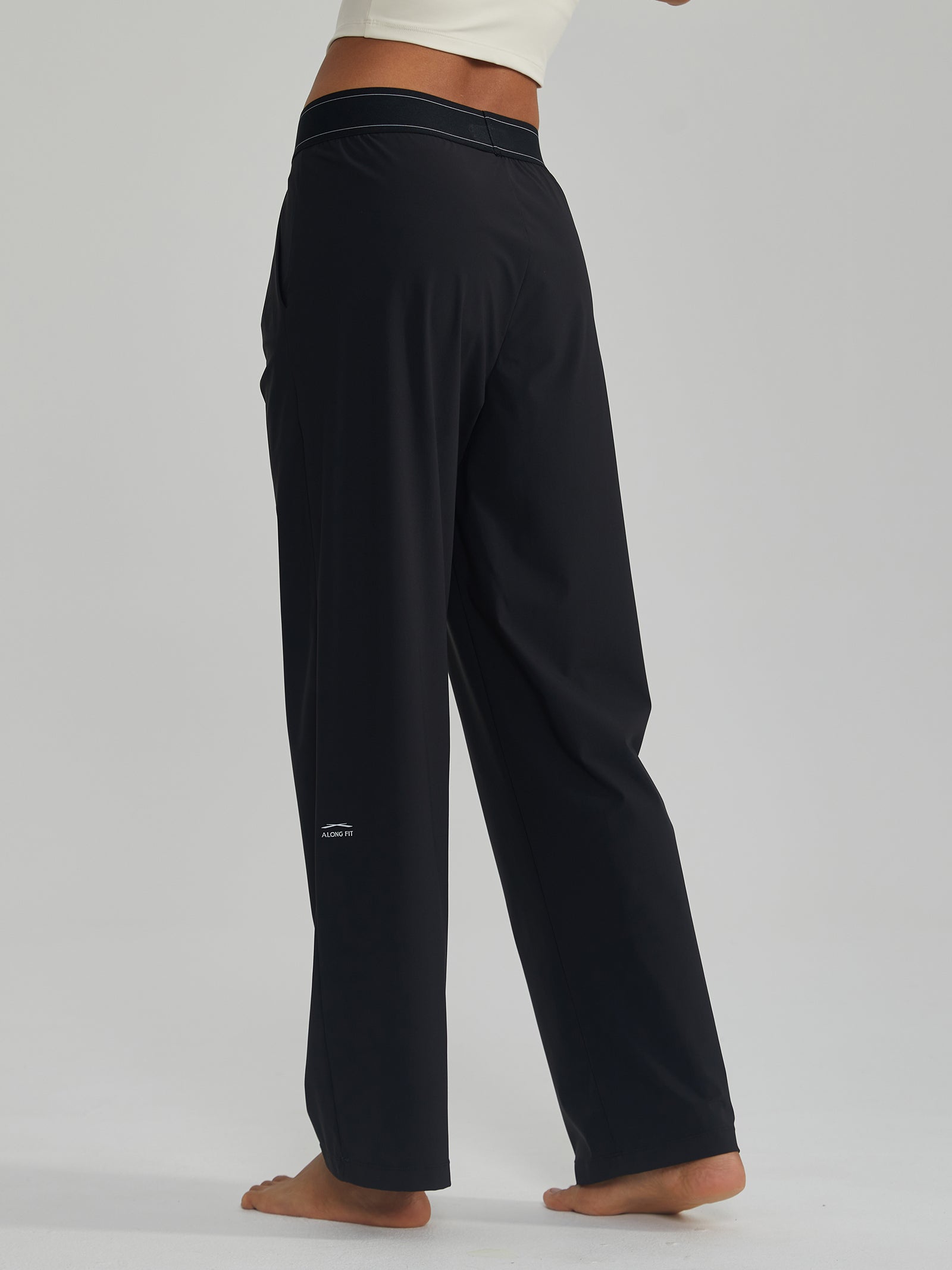 Yoga Wide-Leg Pants Mid-Rise With Front Slant Pockets