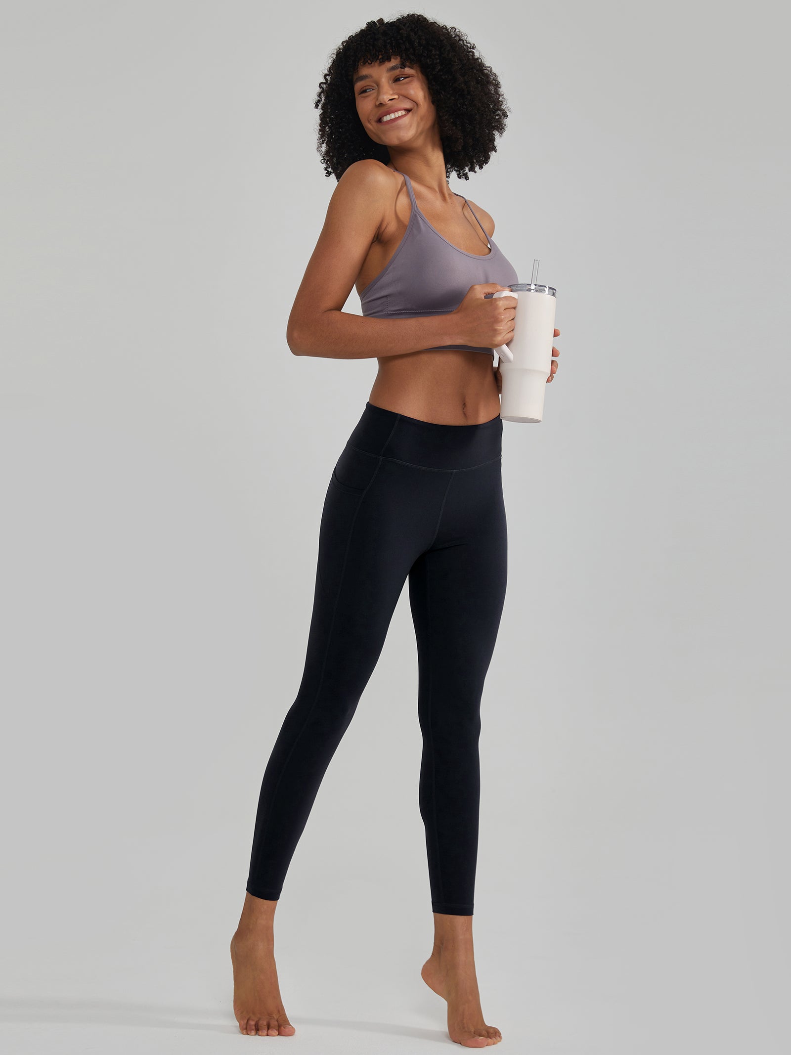 High-Waisted Yoga Pants Dual Side Pockets