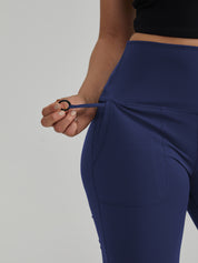 Widened High-Waisted Flared Yoga Pants Double Sided Front Pocket