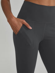 Widened High-Waisted Flared Yoga Pants Double Sided Front Pocket